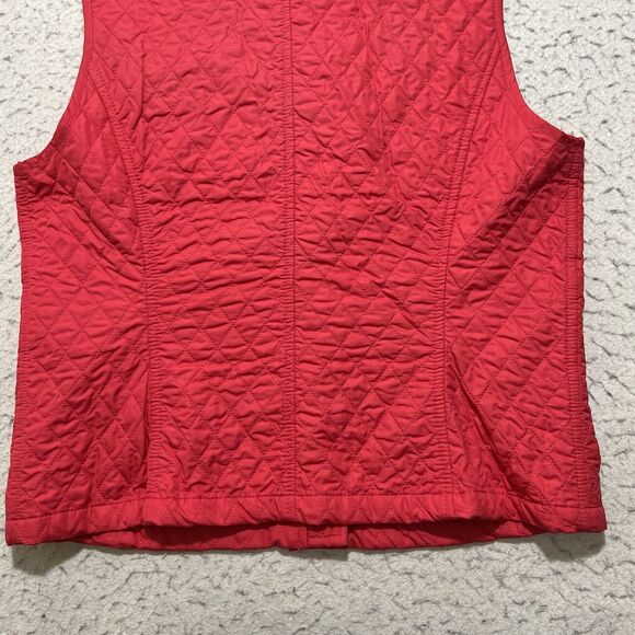 Talbots Women’s Petites Small Quilted Full Zip Vest Lightweight Hot Pink Jacket - Picture 11 of 11